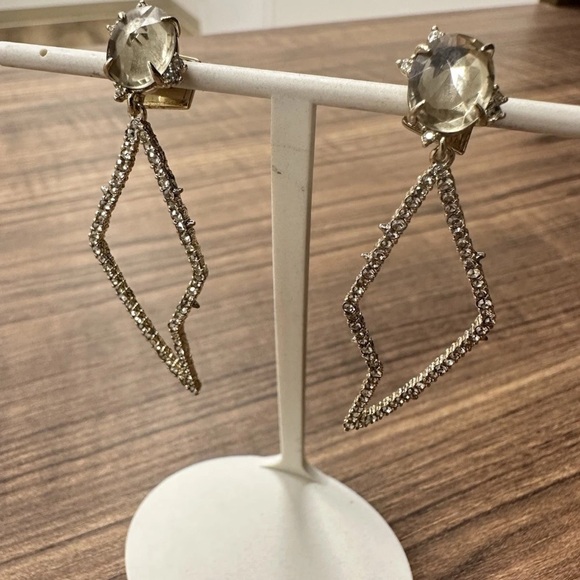 Alexis Bittar Silver Crystal Embellished Earrings